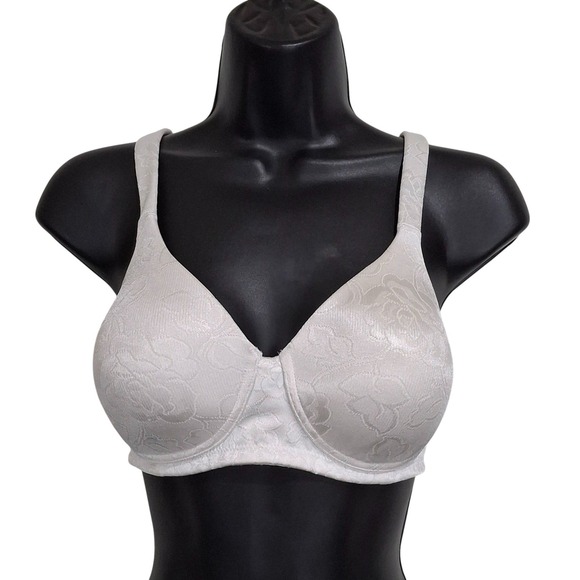 Vanity Fair Other - Vanity Fair Bra 36C White Floral Jacquard Underwire Smoothing Beauty Back 72297